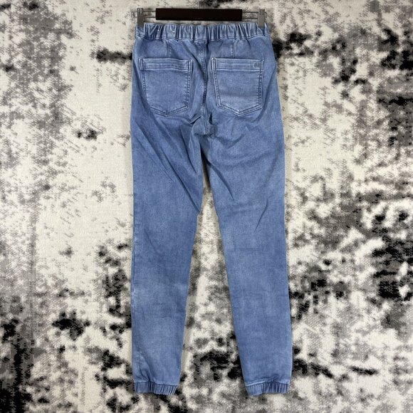 American Eagle Denim Jogger Womens Size 4 TALL Light Wash Slash Pocket Drawstrin - Picture 2 of 13